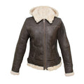 Front - Eastern Counties Leather Womens/Ladies Jessie Hooded Sheepskin Jacket