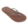 Front - FLOSO Womens/Ladies Toe Post Flip Flops With Leopard Print Strap
