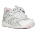 White-Silver - Front - Geox Girls Rishon Leather Trainers