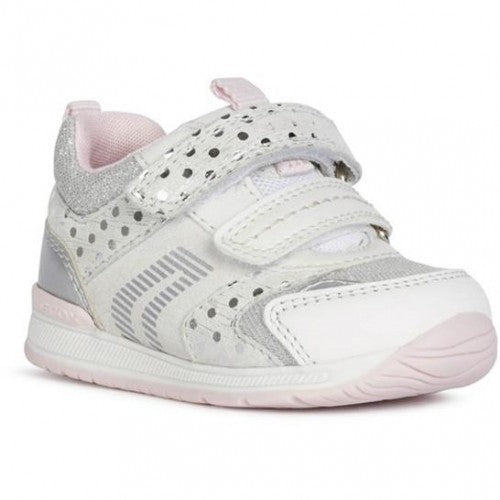 Front - Geox Girls Rishon Leather Trainers