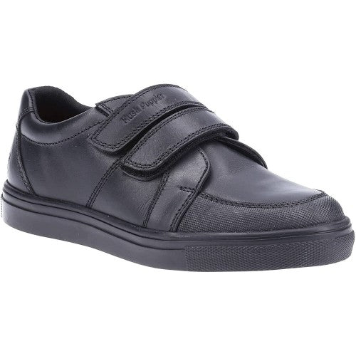 Front - Hush Puppies Boys Santos Leather School Shoes