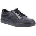 Front - Hush Puppies Boys Shawn Leather School Shoes