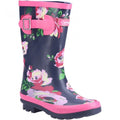 Front - Cotswold Girls Flower Wellington Boots