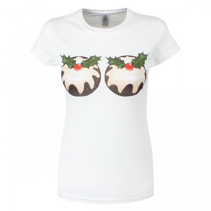 Front - Grindstore Womens/Ladies A Couple Of Christmas Puddings T-Shirt