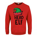Front - Grindstore Mens Head Elf Christmas Jumper