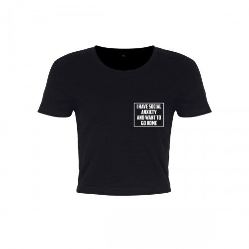 Front - Grindstore Womens/Ladies Social Anxiety Crop Top