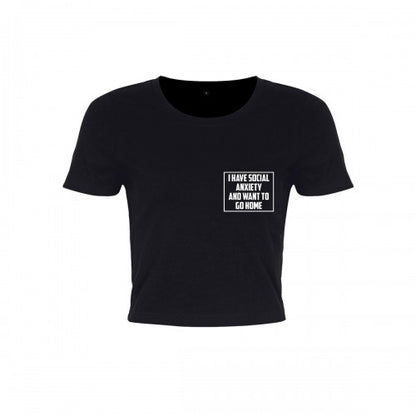 Front - Grindstore Womens/Ladies Social Anxiety Crop Top