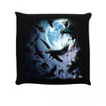 Front - Spiral Moon Crow Filled Cushion