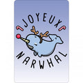 Front - Greet Tin Card Joyeux Narwhal Christmas Plaque