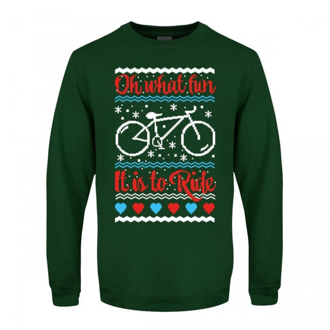 Front - Grindstore Mens Oh What Fun It Is To Ride Christmas Jumper