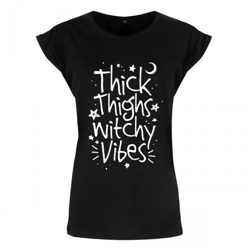 Front - Grindstore Womens/Ladies Thick Thighs Witchy Vibes T-Shirt