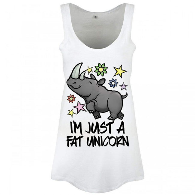 Front - Grindstore Ladies/Womens I`m Just A Fat Unicorn Floaty Tank