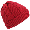 Front - Ladies/Womens Cable Knit Fleece Lined Winter Beanie Hat