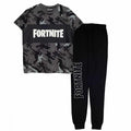 Front - Fortnite Childrens/Kids Emotes Camo Pyjama Set