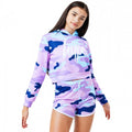 Front - Hype Girls Evie Camo Cropped Pullover Hoodie