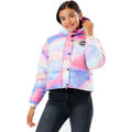 Front - Hype Girls Rainbow Cropped Puffer Jacket