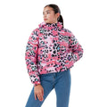 Front - Hype Childrens/Kids Leopard Camo Cropped Puffer Jacket
