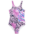 Front - Hype Girls Abstract Leopard Print One Piece Swimsuit