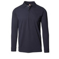 Front - ID Mens Pro Wear Press Stud Long Sleeve Regular Fitting Polo Shirt