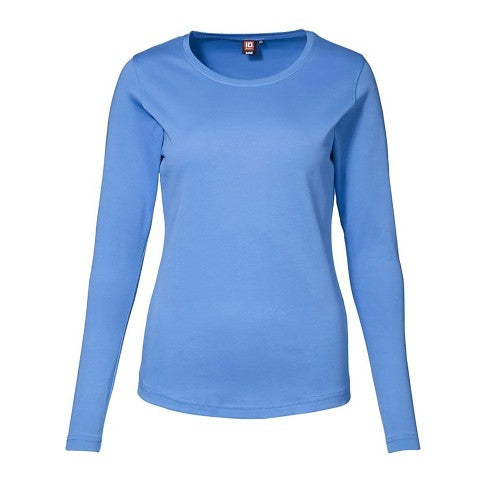 Front - ID Womens/Ladies Fitted Long Sleeve Interlock T-Shirt