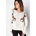 Front - Girls On Film Womens/Ladies Beige Embellished Knit Jumper