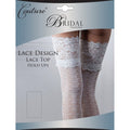 Front - Couture Womens/Ladies Bridal Lace Design Hold Ups (1 Pair)