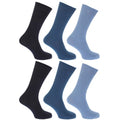 Front - FLOSO Mens Ribbed 100% Cotton Socks (Pack Of 6)