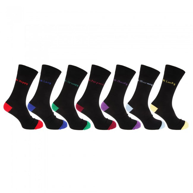 Front - Mens Cotton Rich Mood Casual Socks (Pack Of 7)