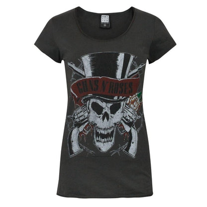 Front - Amplified Womens/Ladies Guns N Roses Deaths Head T-Shirt
