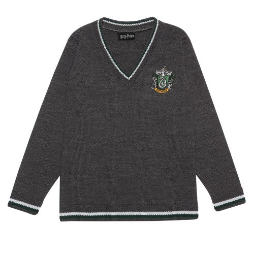 Front - Harry Potter Boys Slytherin House Knitted Jumper