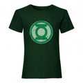 Front - Justice League Womens/Ladies Green Lantern Distressed Logo Boyfriend T-Shirt