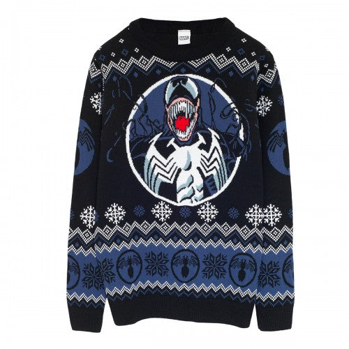 Front - Venom Mens Knitted Christmas Jumper