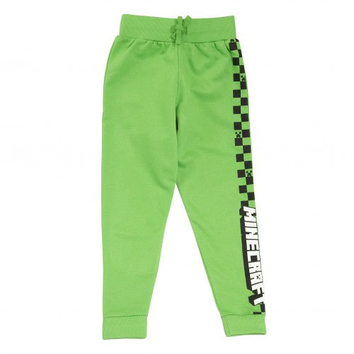 Front - Minecraft Girls Checkerboard Jogging Bottoms