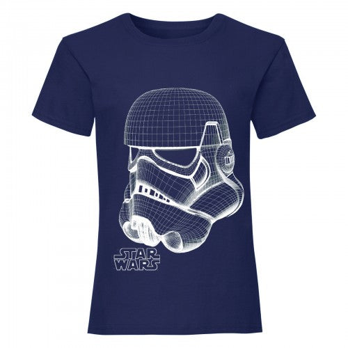 Front - Star Wars Girls Stormtrooper Wireframe T-Shirt