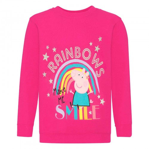 Front - Peppa Pig Girls Rainbow Sweatshirt