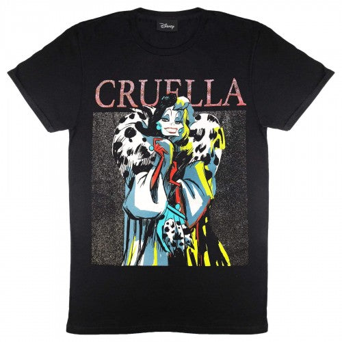 Front - Disney Womens/Ladies Villains Cruella De Vil Boyfriend T-Shirt