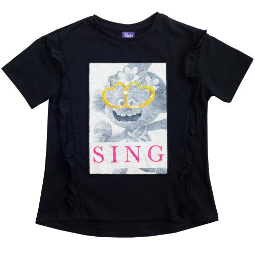 Front - Trolls Girls Sing Poppy T-Shirt