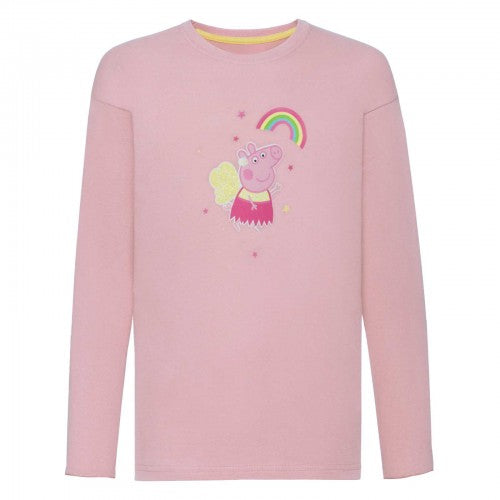 Front - Peppa Pig Girls Rainbow Wings Long-Sleeved T-Shirt