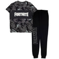 Front - Fortnite Boys Emotes Camo Pyjama Set