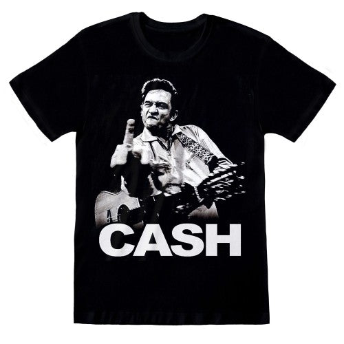 Front - Johnny Cash Mens Finger T-Shirt