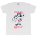 Front - Wonder Woman Womens/Ladies Girls Will Save The World Boyfriend T-Shirt