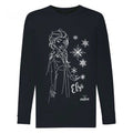 Front - Frozen II Girls Disney Elsa Snowflake Long-Sleeved T-Shirt