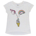 Front - Popgear Girls Unicorn Rainbow And Sprinkles Drop Hem T-Shirt