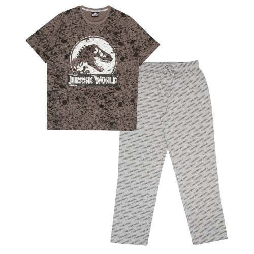 Front - Jurassic World Mens Logo Pyjama Set