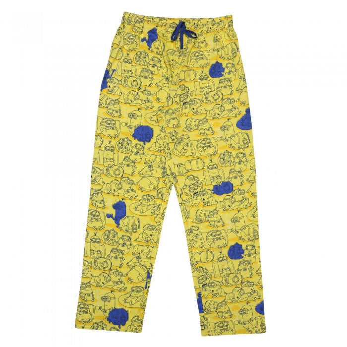 Front - Minions Mens Faces Pyjama Bottoms