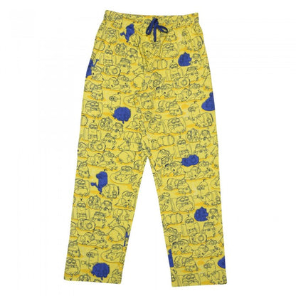 Front - Minions Mens Faces Pyjama Bottoms