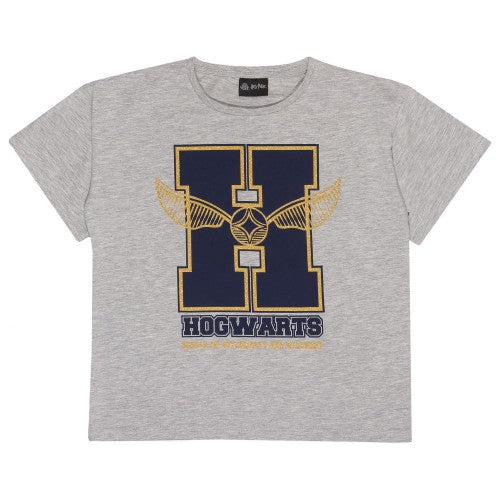 Front - Harry Potter Girls Hogwarts School of Witchcraft and Wizardry Glitter T-Shirt