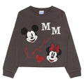 Front - Mickey Mouse Girls Love Crop Sweatshirt