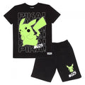 Front - Pokemon Childrens/Kids Pika Stacked Pikachu T-Shirt & Shorts Set