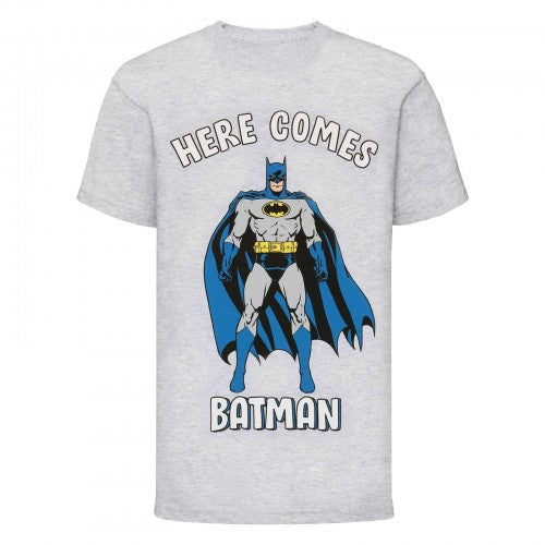 Front - DC Comics Boys Here Comes Batman T-Shirt